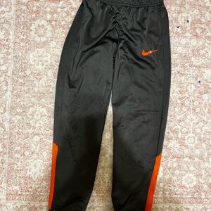 Nike Gray Youth Elastic Waist Track Pants with White Swoosh